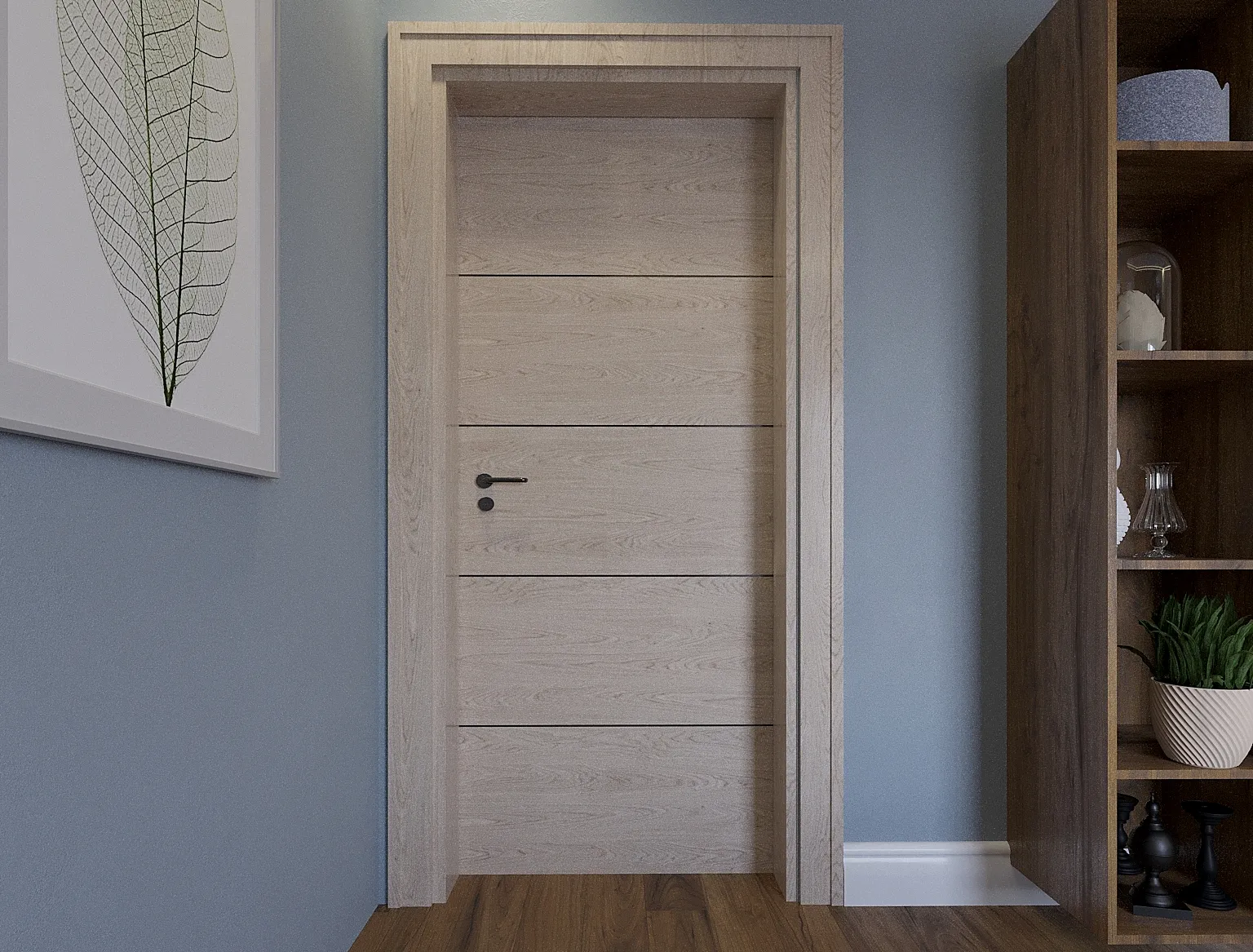 Brown panel door installation
