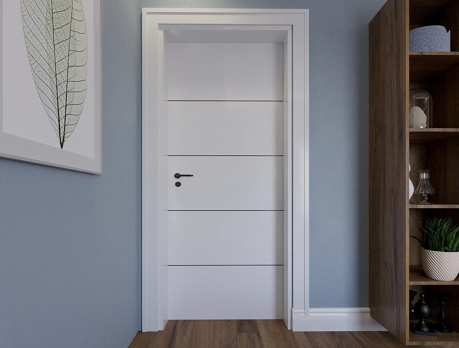 White flush door installation