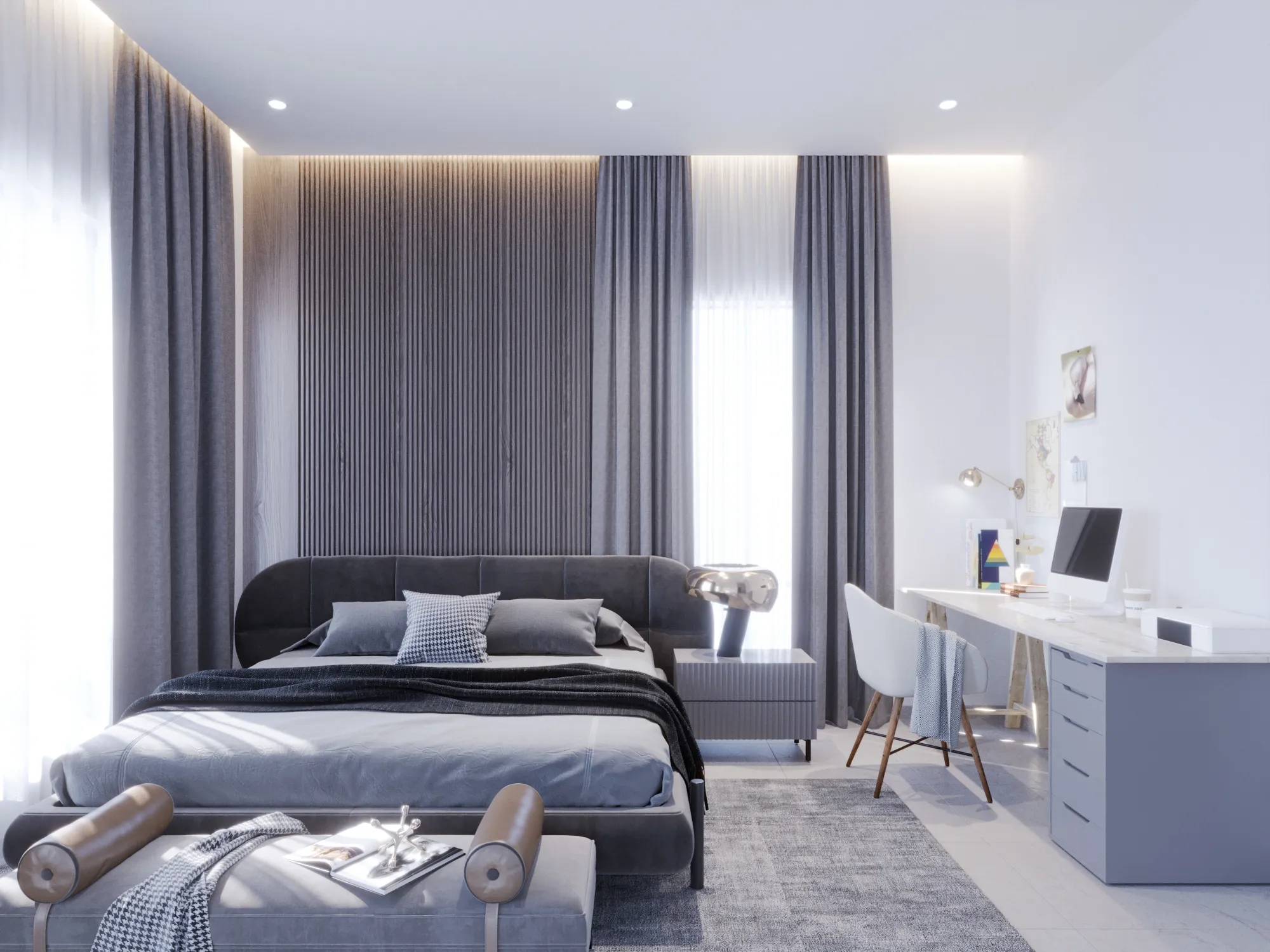 Dimple Residences interior render — bedroom