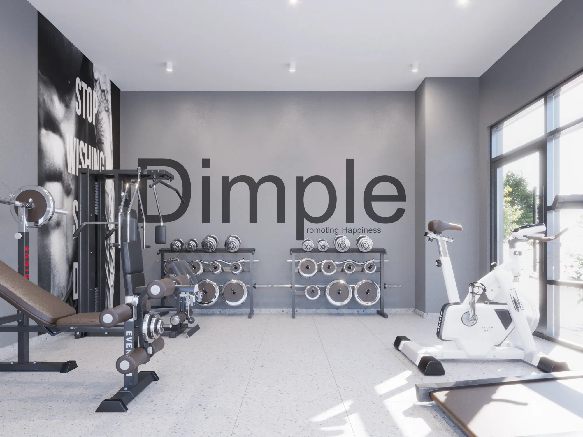 Dimple Residences interior render — bathroom