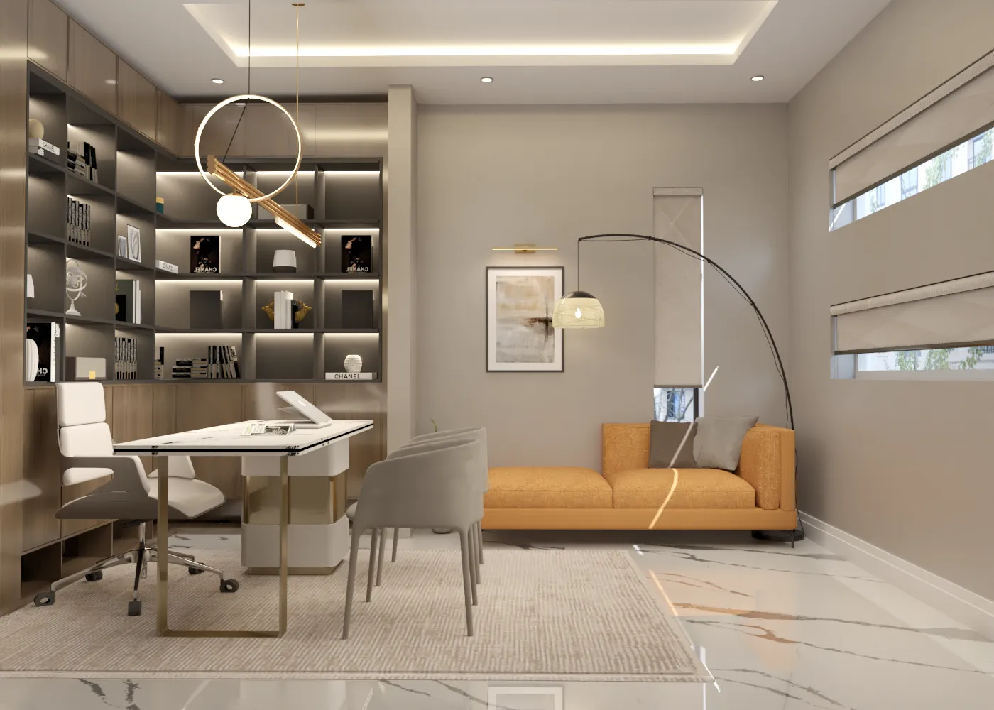 Study room with built-in joinery